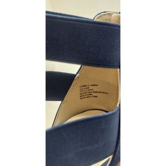 Liz Claiborne Women's Size 10 Emmah Heeled Sandals 10M Navy Blue Strappy - Picture 10 of 14